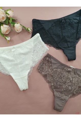 Трусики бразиліана з мікрофібри та мережива Annajolly 72007